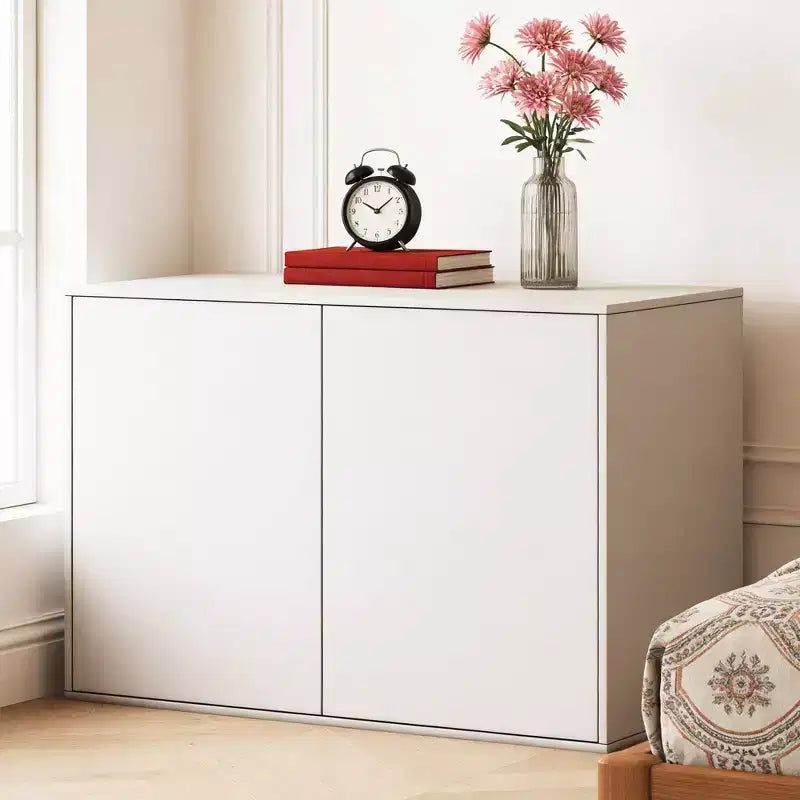 Mobile Contenitore Cream con Apertura a Pressione, 2 Ante / 3 Cassetti, Singolo