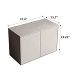 Mobile Contenitore Cream con Apertura a Pressione, 2 Ante / 3 Cassetti, Singolo