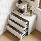 Mobile Contenitore Cream con Apertura a Pressione, 2 Ante / 3 Cassetti, Singolo