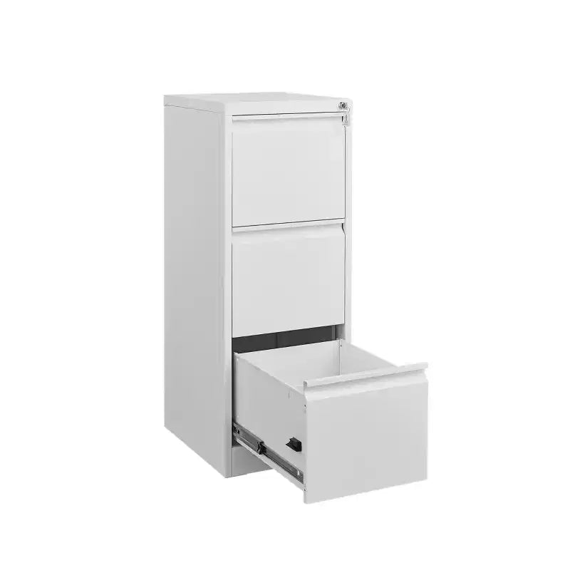 Cassettiera Verticale in Metallo Nera/Bianca con Serratura, 3 o 4 Cassetti, per Ufficio Domestico Monoposto