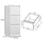 Cassettiera Verticale in Metallo Nera/Bianca con Serratura, 3 o 4 Cassetti, per Ufficio Domestico Monoposto