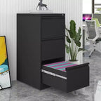 Cassettiera Verticale in Metallo Nera/Bianca con Serratura, 3 o 4 Cassetti, per Ufficio Domestico Monoposto