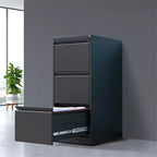 Cassettiera Verticale in Metallo Nera/Bianca con Serratura, 3 o 4 Cassetti, per Ufficio Domestico Monoposto