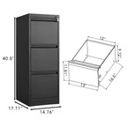 Cassettiera Verticale in Metallo Nera/Bianca con Serratura, 3 o 4 Cassetti, per Ufficio Domestico Monoposto