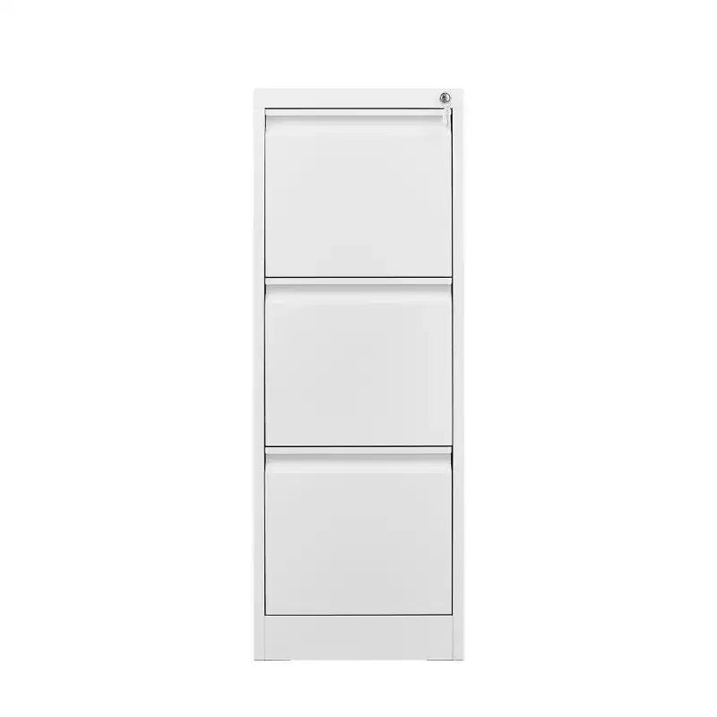 Cassettiera Verticale in Metallo Nera/Bianca con Serratura, 3 o 4 Cassetti, per Ufficio Domestico Monoposto