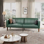 Divano letto futon convertibile in similpelle verde, divano 3 in 1 per 5 persone, 190 cm