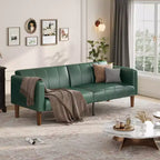Divano letto futon convertibile in similpelle verde, divano 3 in 1 per 5 persone, 190 cm