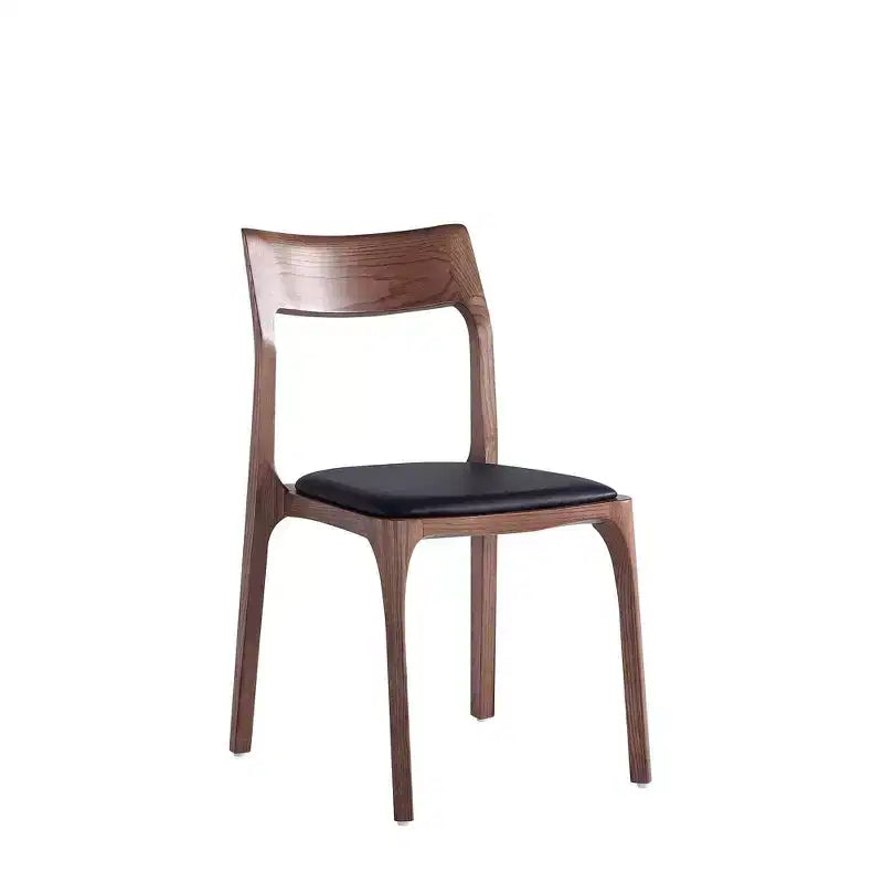 Set di 2 sedie da pranzo impilabili senza braccioli in similpelle nera