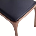 Set di 2 sedie da pranzo impilabili senza braccioli in similpelle nera