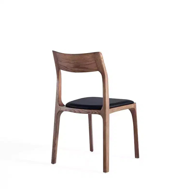 Set di 2 sedie da pranzo impilabili senza braccioli in similpelle nera