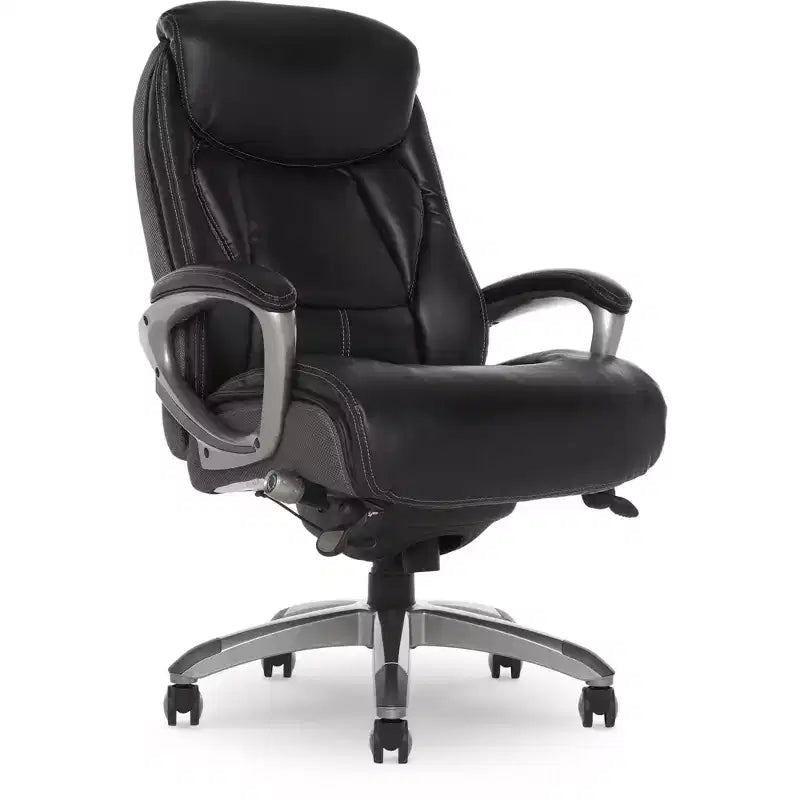 Sedia da ufficio direzionale Opportunity Gray in pelle rigenerata, altezza regolabile, 1 posto
