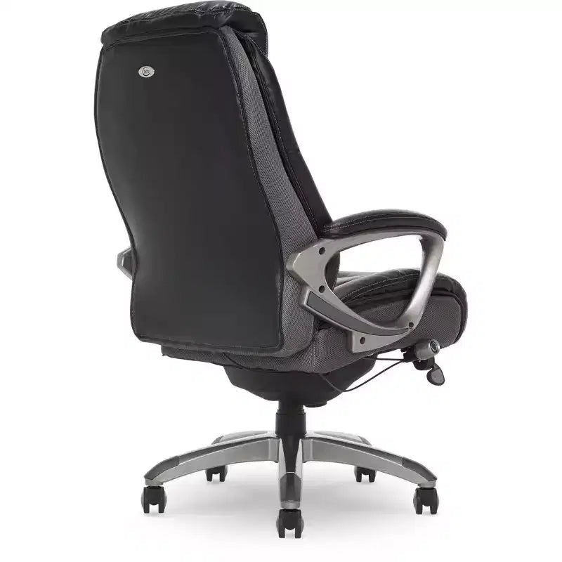 Sedia da ufficio direzionale Opportunity Gray in pelle rigenerata, altezza regolabile, 1 posto