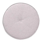 Pouf poggiapiedi rotondo con bottoni, beige-grigiastro / marrone noce, 1 posto