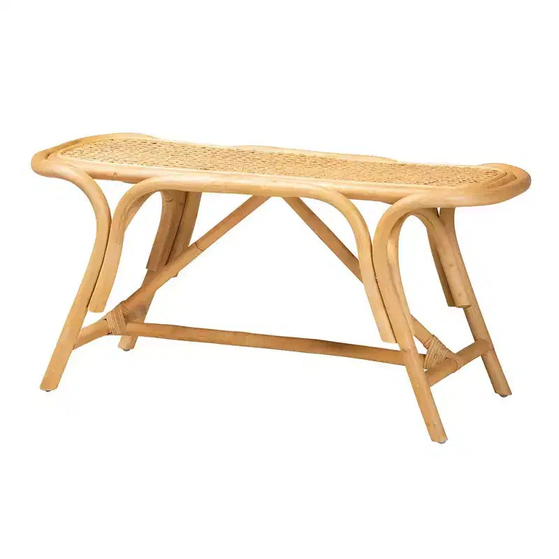 Panca ovale d'appoggio in rattan marrone naturale - 1 posto