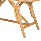 Panca ovale d'appoggio in rattan marrone naturale - 1 posto