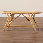 Panca ovale d'appoggio in rattan marrone naturale - 1 posto