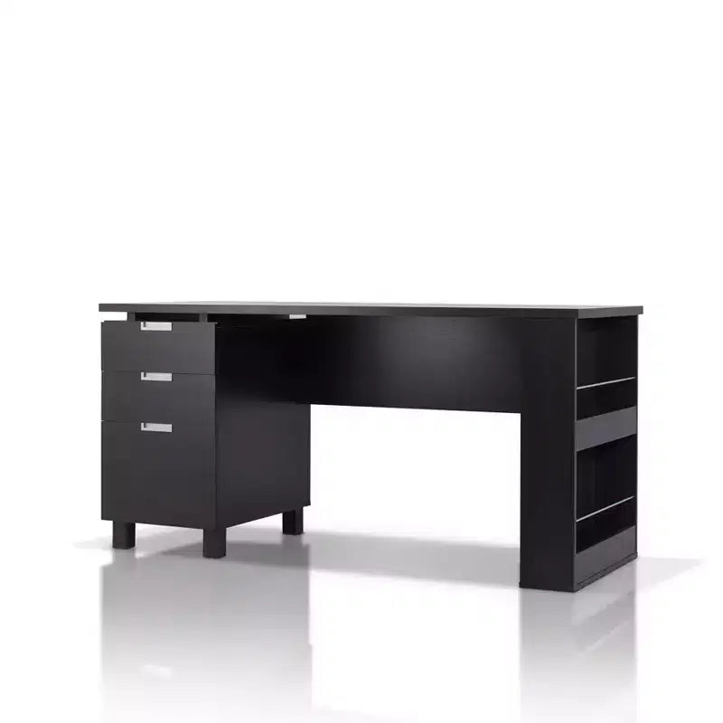 Abella Office Desk Espresso - HOMES: Inside + Out: Modern Home Furniture with Storage & Silver Accents