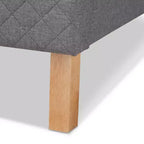 Letto King Size con piattaforma Grigio, rivestito in tessuto capitonné, per 2 persone