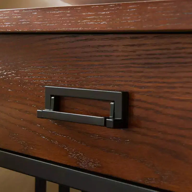 Comodino Ash Brown con cassetto e ripiano, per una persona