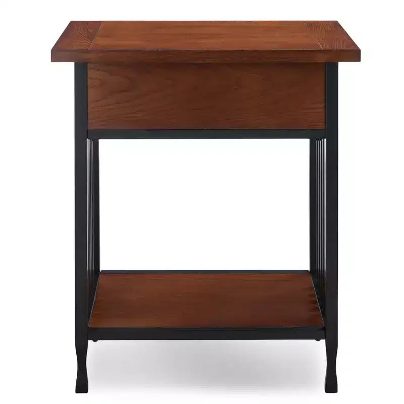 Comodino Ash Brown con cassetto e ripiano, per una persona