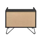Tavolino laterale 53 cm in rovere e nero con cassetto e ripiano aperto, 1 pezzo