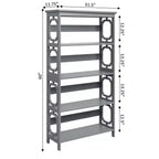 Libreria geometrica a 5 ripiani – Nera / Grigia / Legno invecchiato bianco, singola