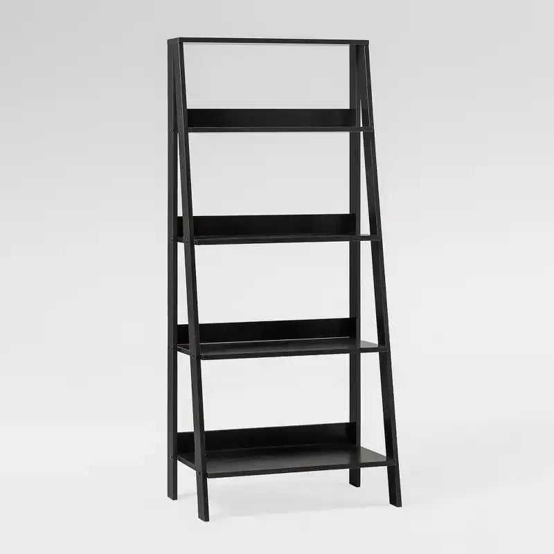 55 Thatcher Transitional Wood 4 Shelf Ladder Bookshelf - Saracina Home