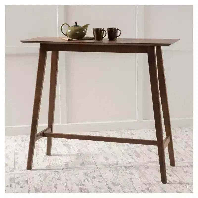 Tavolo bar rettangolare in rovere/noce, 2 posti, H 106,7 cm