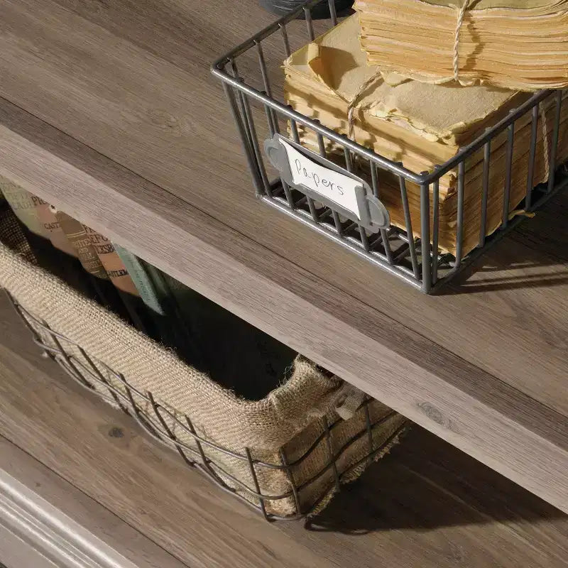 Libreria a 2 ripiani con ripiano regolabile – Quercia salata/castagno
