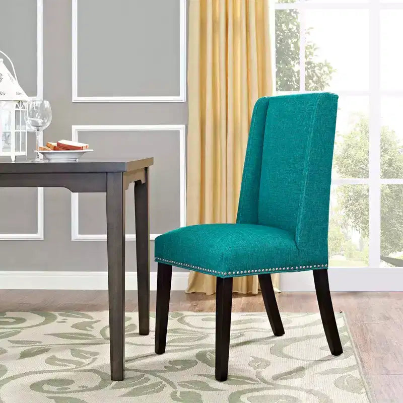 Sedia da pranzo senza braccioli in tessuto grigio/verde acqua, 1 posto a sedere