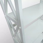 Libreria nera a 5 ripiani con design a X, singola