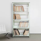 Libreria nera a 5 ripiani con design a X, singola