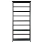 Libreria nera a 5 ripiani con design a X, singola