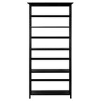 Libreria nera a 5 ripiani con design a X, singola