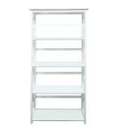 Libreria nera a 5 ripiani con design a X, singola