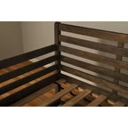 Barbados / Struttura divano-letto a scomparsa in noce rustico, convertibile in 2 letti singoli