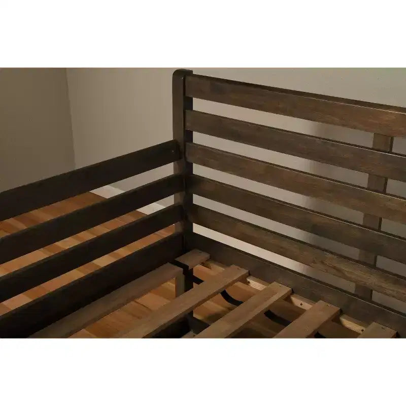 Barbados / Struttura divano-letto a scomparsa in noce rustico, convertibile in 2 letti singoli