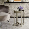 Tavolino d'appoggio rotondo beige, 1 persona