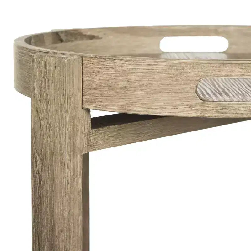 Tavolino d'appoggio rotondo beige, 1 persona