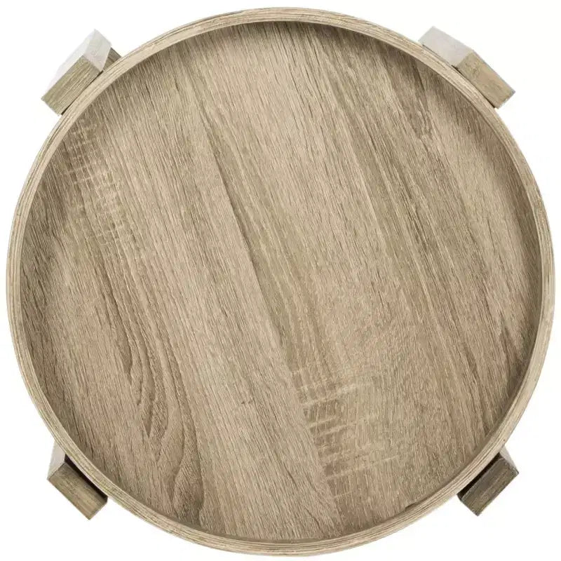 Tavolino d'appoggio rotondo beige, 1 persona