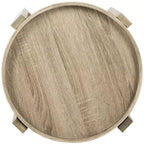 Tavolino d'appoggio rotondo beige, 1 persona