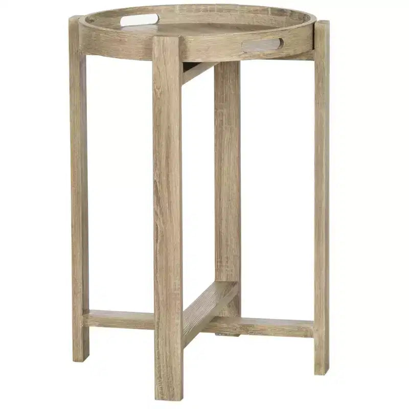 Tavolino d'appoggio rotondo beige, 1 persona