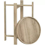Tavolino d'appoggio rotondo beige, 1 persona