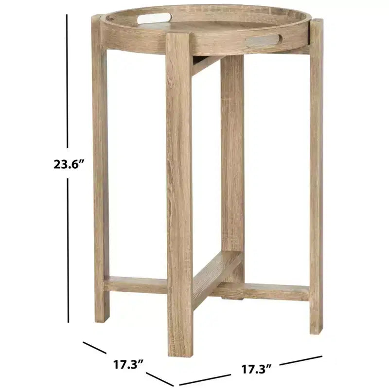 Tavolino d'appoggio rotondo beige, 1 persona