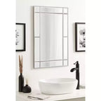 Specchio da parete rettangolare con cornice nera/argento, singolo, 20x30 pollici