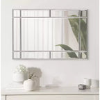 Specchio da parete rettangolare con cornice nera/argento, singolo, 20x30 pollici
