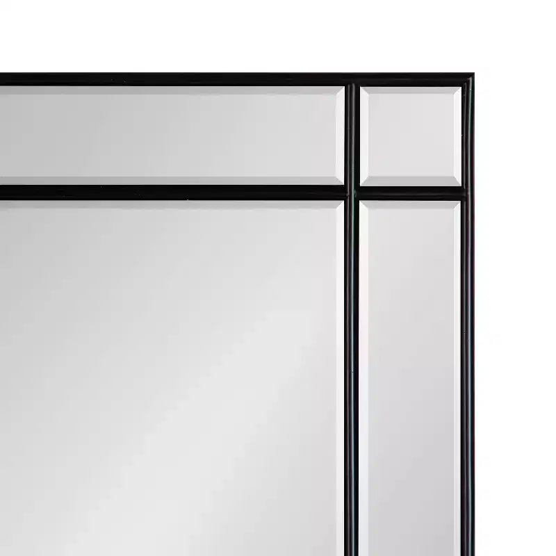 Specchio da parete rettangolare con cornice nera/argento, singolo, 20x30 pollici