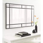 Specchio da parete rettangolare con cornice nera/argento, singolo, 20x30 pollici