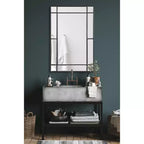 Specchio da parete rettangolare con cornice nera/argento, singolo, 20x30 pollici