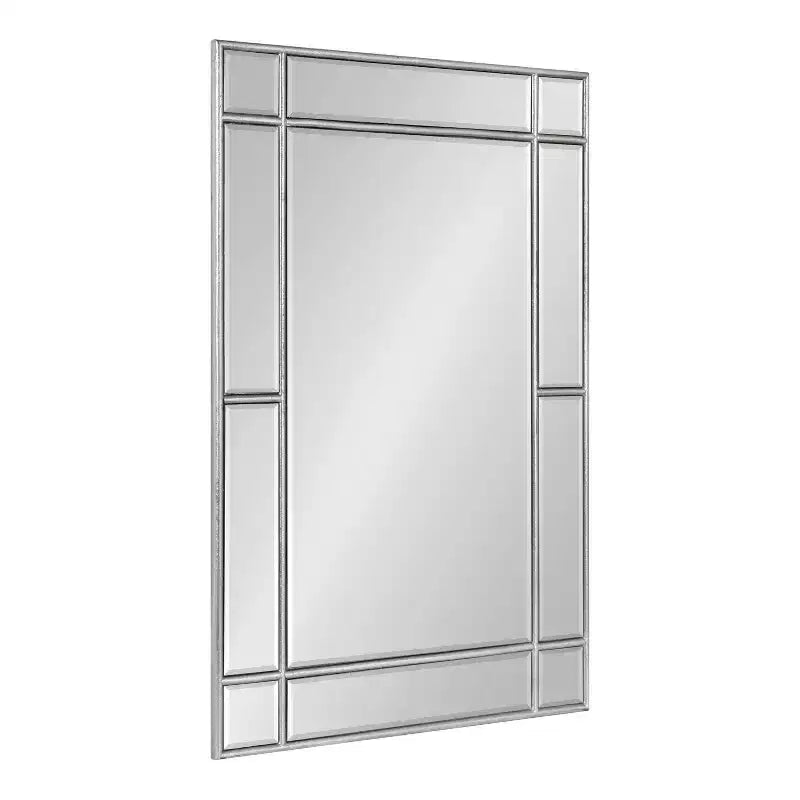Specchio da parete rettangolare con cornice nera/argento, singolo, 20x30 pollici